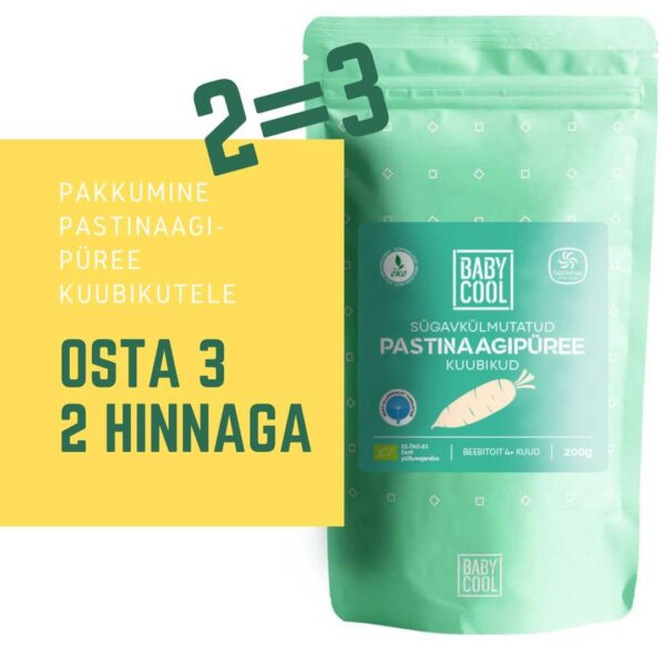 Pastinaagipüree kuubikute pakkumine BabyCool 2=3