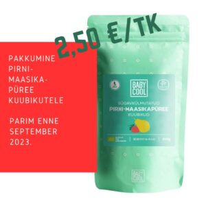 BabyCool pirni-maasikapüree pakkumine